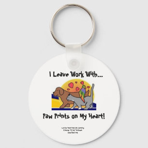 Porte-clés Les empreintes de pattes ont coloré le porte - cl