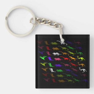 Porte-clés Les enfants nouveauté arc-en-ciel coloré joli dino