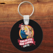 Porte-clés Les femmes de chat sans enfants Votent Chien Le Ch (Recto)