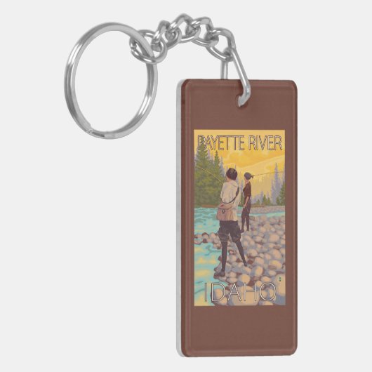 Porte-clés Les femmes pilotent la pêche - rivière de Payette, (Devant gauche)