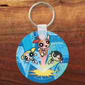 Porte-clés Les Filles Powerpuff Se Lancent Dans L'Air (Recto)