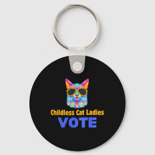 Porte-clés Les filles sans chats votent bleu