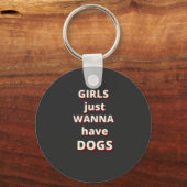 Porte-clés les filles veulent juste avoir des chiens (Recto)
