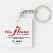 Porte-clés Les Flame Restaurants de l'Illinois (Dos)