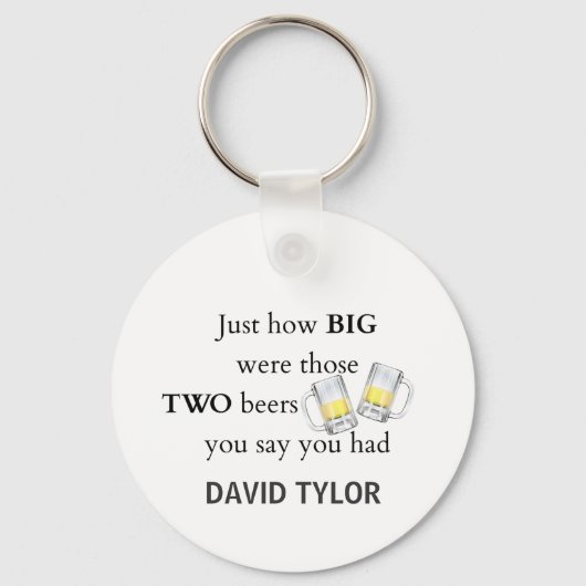 Porte-clés Les flics plaisantent, quelle taille... (Recto)