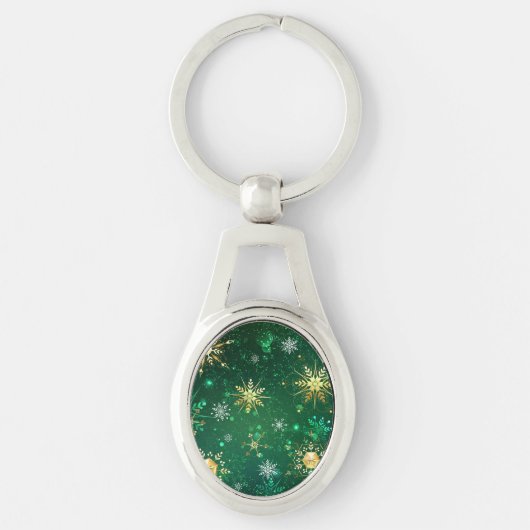 Porte-clés Les flocons dorés de Noël sur l'Arrière - plan ver (Devant)