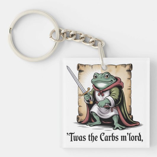 Porte-clés Les glucides m'ont eu M'Lord Drôle Fantastique Gre (Devant)