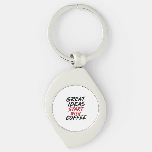 Porte-clés Les grandes idées commencent avec du café (Devant)