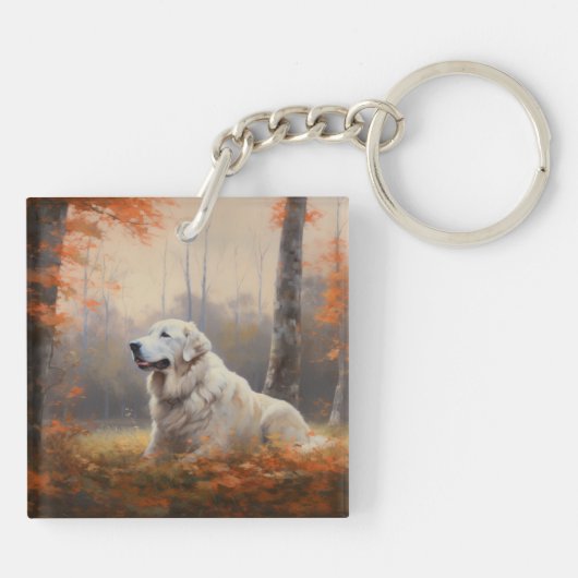 Porte-clés Les grandes Pyrénées à l'automne Feuilles automne (Dos)