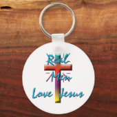 PORTE-CLÉS LES HOMMES VRAIS AIMENT JÉSUS (Recto)