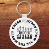 Porte-clés Les joueurs d'échecs amusants connaissent tous les (Recto)