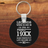 Porte-clés Les légendes personnalisées sont nées à la date Mo (Recto)