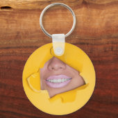 Porte-clés Les lèvres du visage Sourire Jaune (Recto)