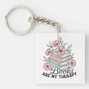 Porte-clés Les livres sont ma thérapie