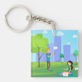 Porte-clés Les Médias Sociaux Dans Le Parc (Devant)