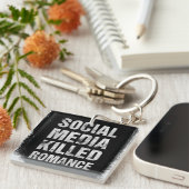 Porte-clés Les médias sociaux ont tué la romance (Devant Droit)