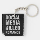 Porte-clés Les médias sociaux ont tué la romance (Dos)