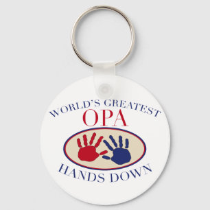 Porte-clés Les meilleures mains d'Opa vers le bas