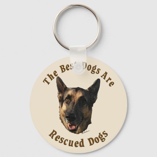 Porte-clés Les meilleurs chiens sont Secourus - Chien berger (Recto)