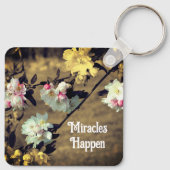 Porte-clés Les miracles se produisent Printemps fleuris Inspi (Dos)