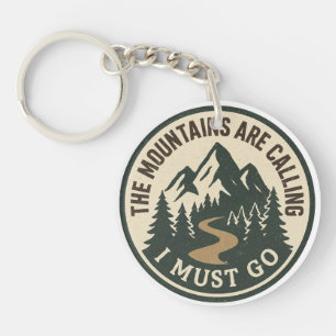 Porte-clés Les montagnes appellent – Badge de randonnée avent