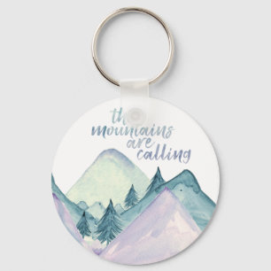 Porte-clés Les montagnes appellent le porte - clé d'aquarell