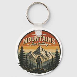 Porte-clés Les montagnes appellent – Randonnée vintage