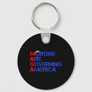 Porte-clés Les Morons dirigent l'Amérique Drôle Trump 2024 1