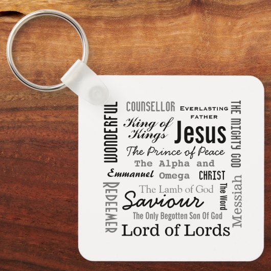 Porte-clés Les noms de Jésus Texte du script (Recto)