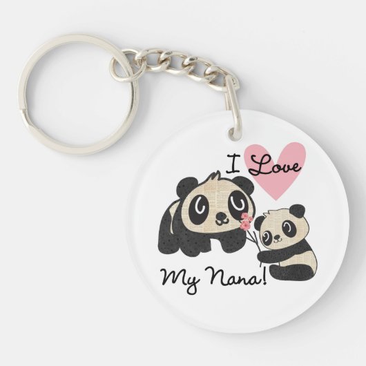 Porte-clés Les pandas I aiment ma Nana (Devant)