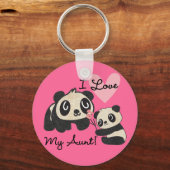 Porte-clés Les pandas I aiment ma tante (Recto)