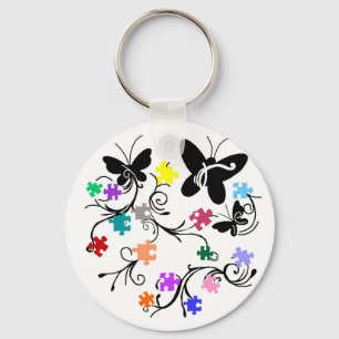 Porte-clés Les papillons avec le puzzle rapièce le porte - c