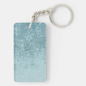 Porte-clés Les parties scintillantes turquoises abstraites (Dos)