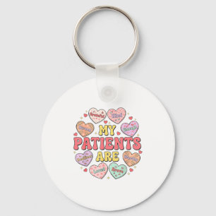 Porte-clés Les patients sont la Saint-Valentin aux coeurs de 