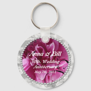 Porte-clés Les perles et les remous floraux de rose sauvent