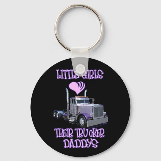 Porte-clés Les Petites Filles Aiment Leurs Dads Trucker (Recto)