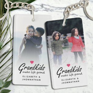 Porte-clés Les petits font la vie Grand Élégante Photo Grand-