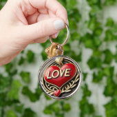Porte-clés Les petits verrous de l’amour Coeur rouge Meta lKe (Main)