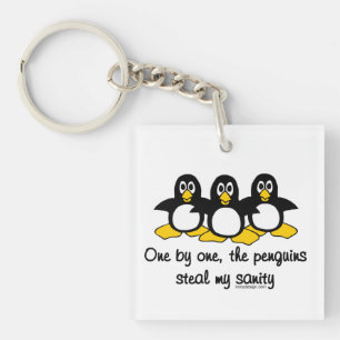 Porte-clés Les pingouins volent ma santé d'esprit