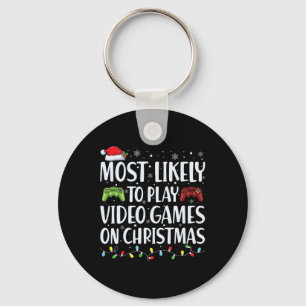 Porte-clés Les Plus Probables À Jouer Jeu Vidéo Sur Noël Père