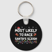 Porte-clés Les Plus Probables À La Course Santas Sleigh Noël  (Recto)
