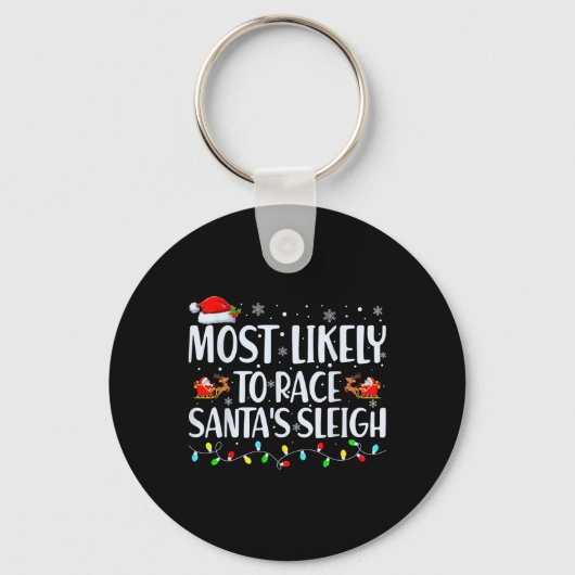 Porte-clés Les Plus Probables De Course Père Noël Sleigh Fami (Recto)