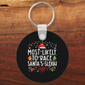 Porte-clés Les Plus Probables De Course Père Noël Sleigh Fami (Recto)