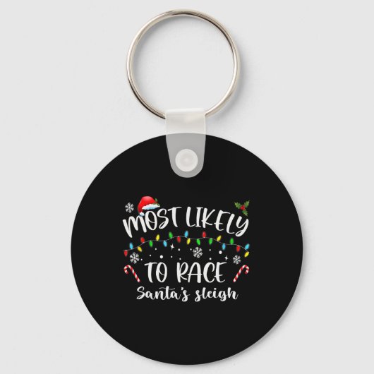 Porte-clés Les Plus Probables De Course Père Noël Sleigh Fami (Recto)