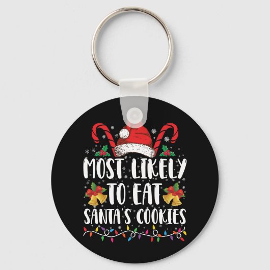 Porte-clés Les Plus Susceptibles De Manger Père Noël Cookies (Recto)