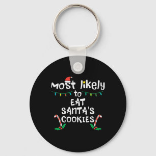 Porte-clés Les plus susceptibles de manger Santas Cookie Noël