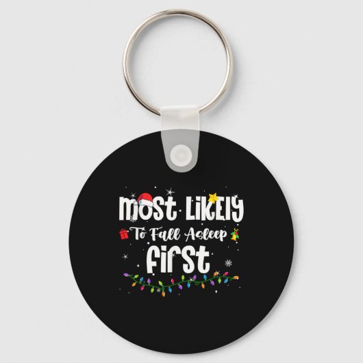 Porte-clés Les Plus Susceptibles De S'endormir Premier Noël P (Recto)