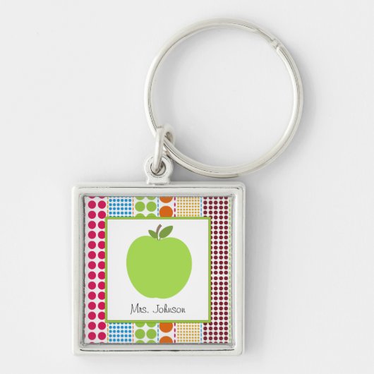 Porte-clés Les points multicolores Apple vert ont (Devant)