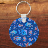 Porte-clés Les poissons tropicaux sur le bleu (Recto)
