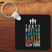 Porte-clés Les principales villes du marathon mondial (Recto)